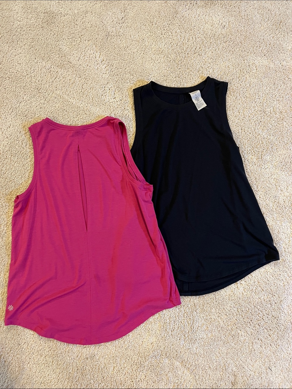 Athleta Women's Dual Tank - Hot Pink & Black